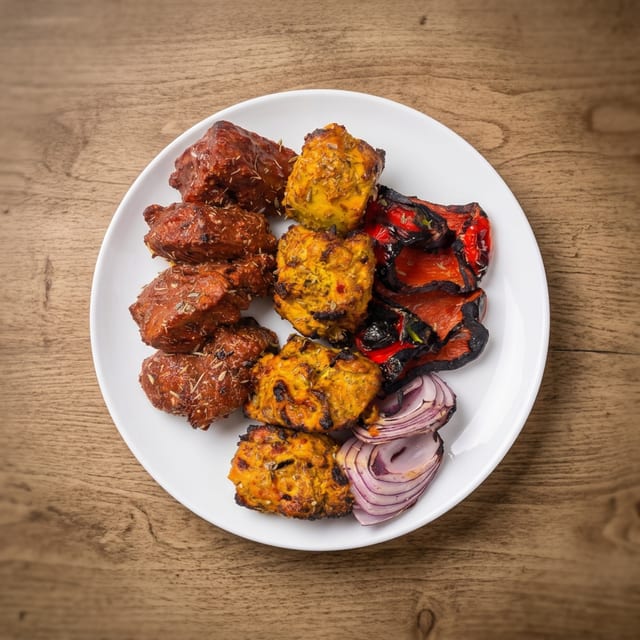 Mixed Shish Platter (Chicken & Beef) Kebab Platter.