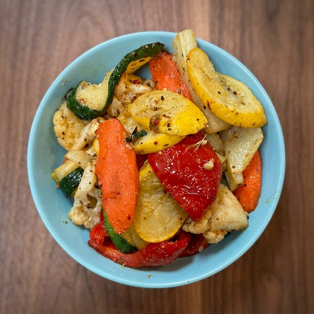 Mixed Veggie Shish Kebab Platter.