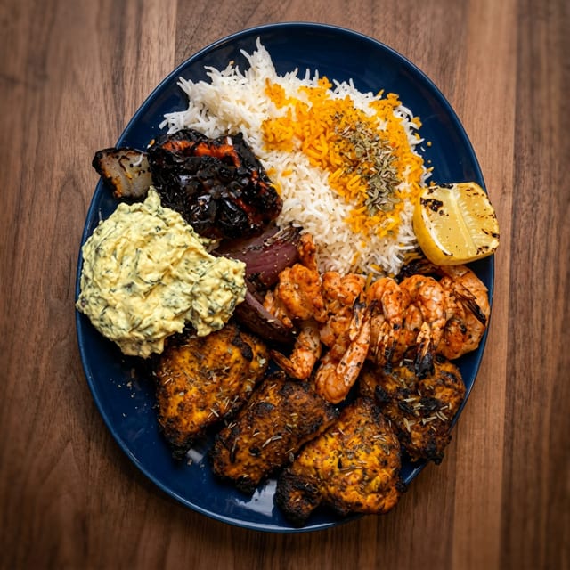 Chicken Shish Kebab Platter.